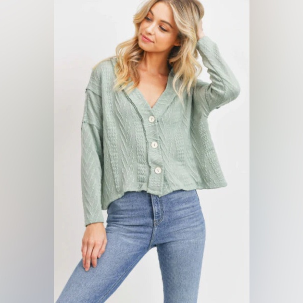 Cherish Cable Knit Cropped Sweater